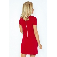 70071 NU Κοντομάνικο μίνι φόρεμα με φερμουάρ - κόκκινο