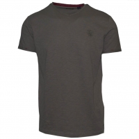 71351-28 Ανδρικό T-shirt V με διακριτικό τύπωμα - σκούρο μπέζ