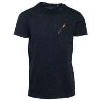 71376-01 Ανδρικό T-shirt με φερμουάρ - μαύρο