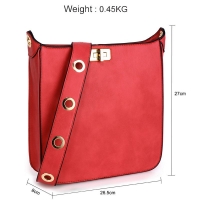 1448 AG Γυναικεία χιαστί τσάντα AG00566 - Κόκκινη