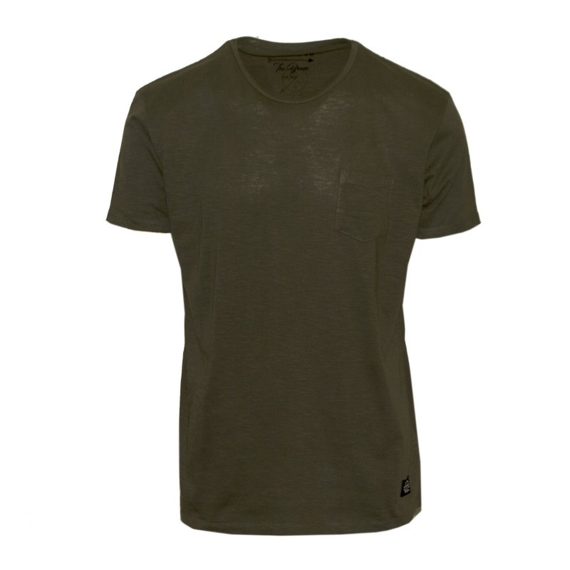 40715-16 Ανδρικό T-shirt με τσεπάκι - Χακί