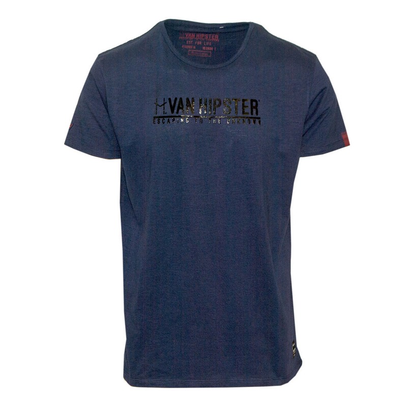71506-03 Ανδρικό T-shirt με στάμπα - Μπλέ navy