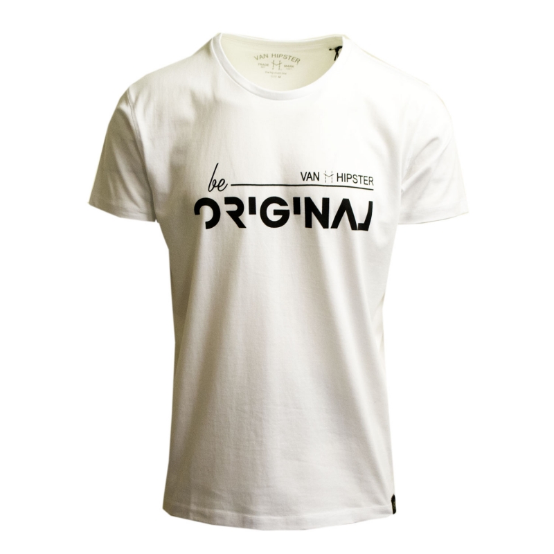 71631-02 Ανδρικό T-Shirt με τύπωμα - Ασπρο