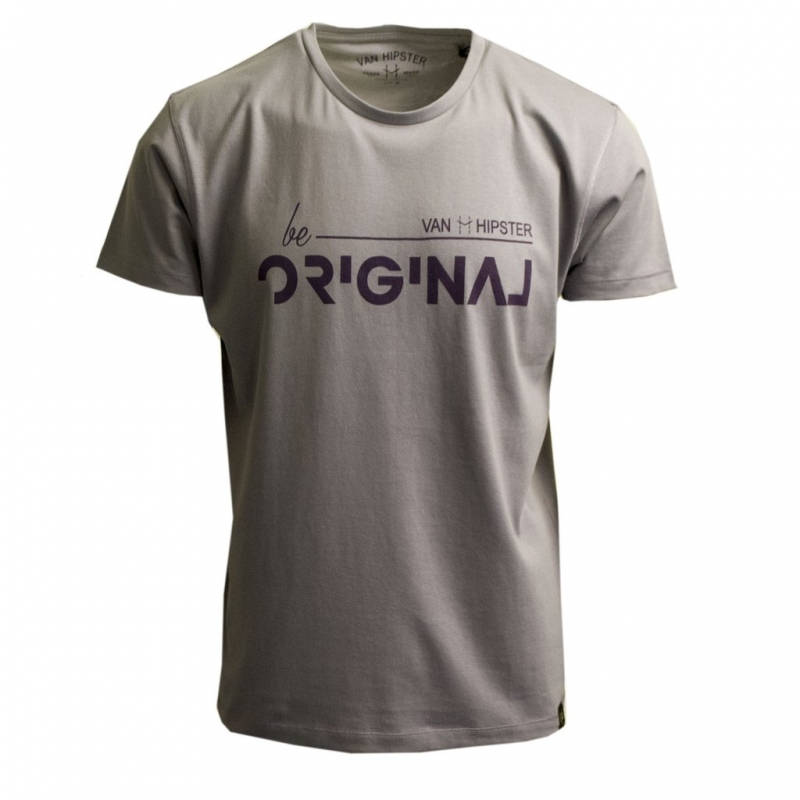 71631-24 Ανδρικό T-Shirt με τύπωμα - Γκρί/Λιλά