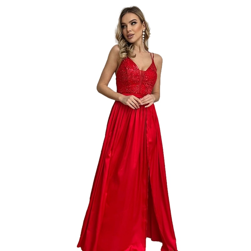 Μακρύ Φόρεμα 175888 SALE Bicotone-Κοκκινο