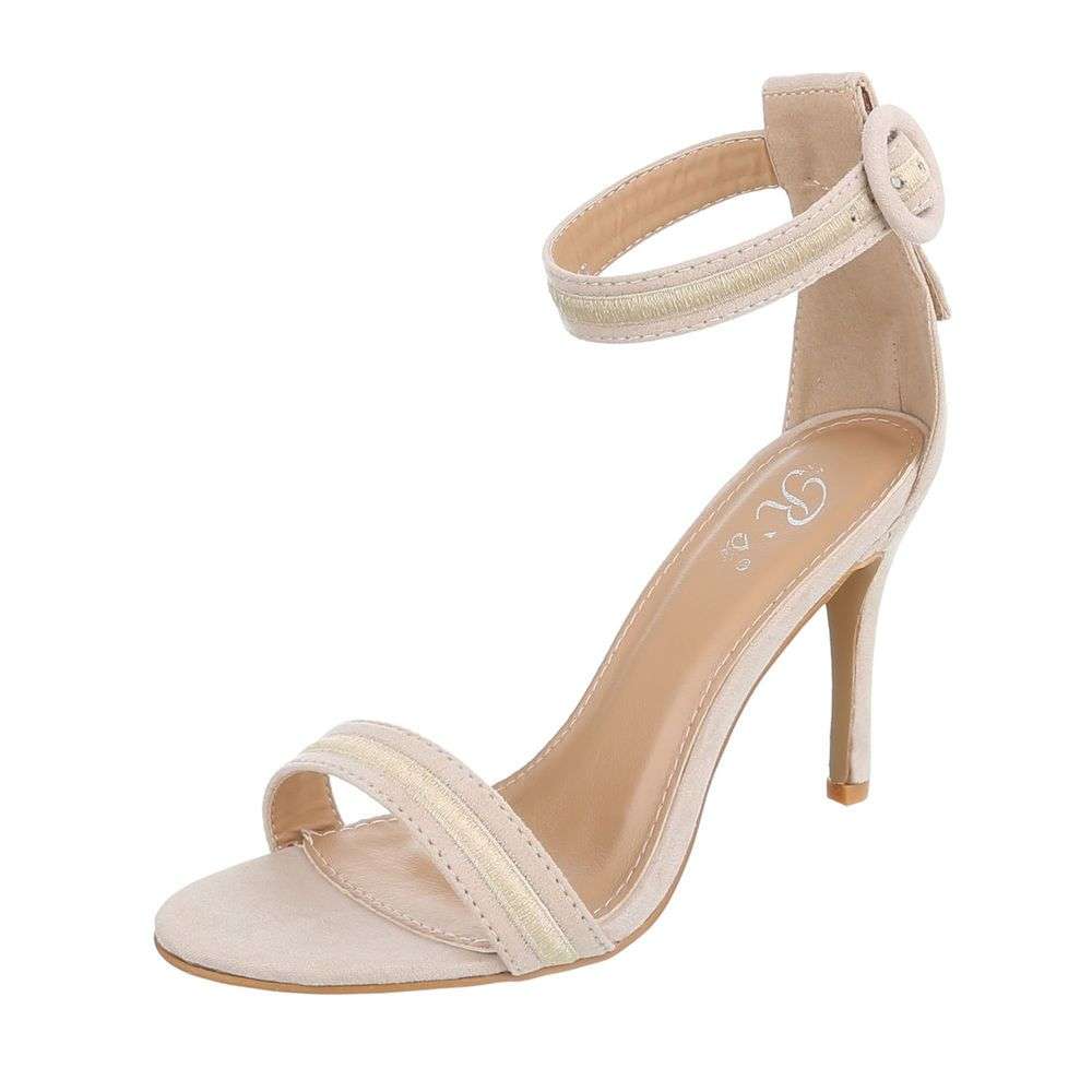 LD shoes Κομψά γυναικεία πέδιλα με μπαρέτα - Μπεζ 0687-Μπεζ