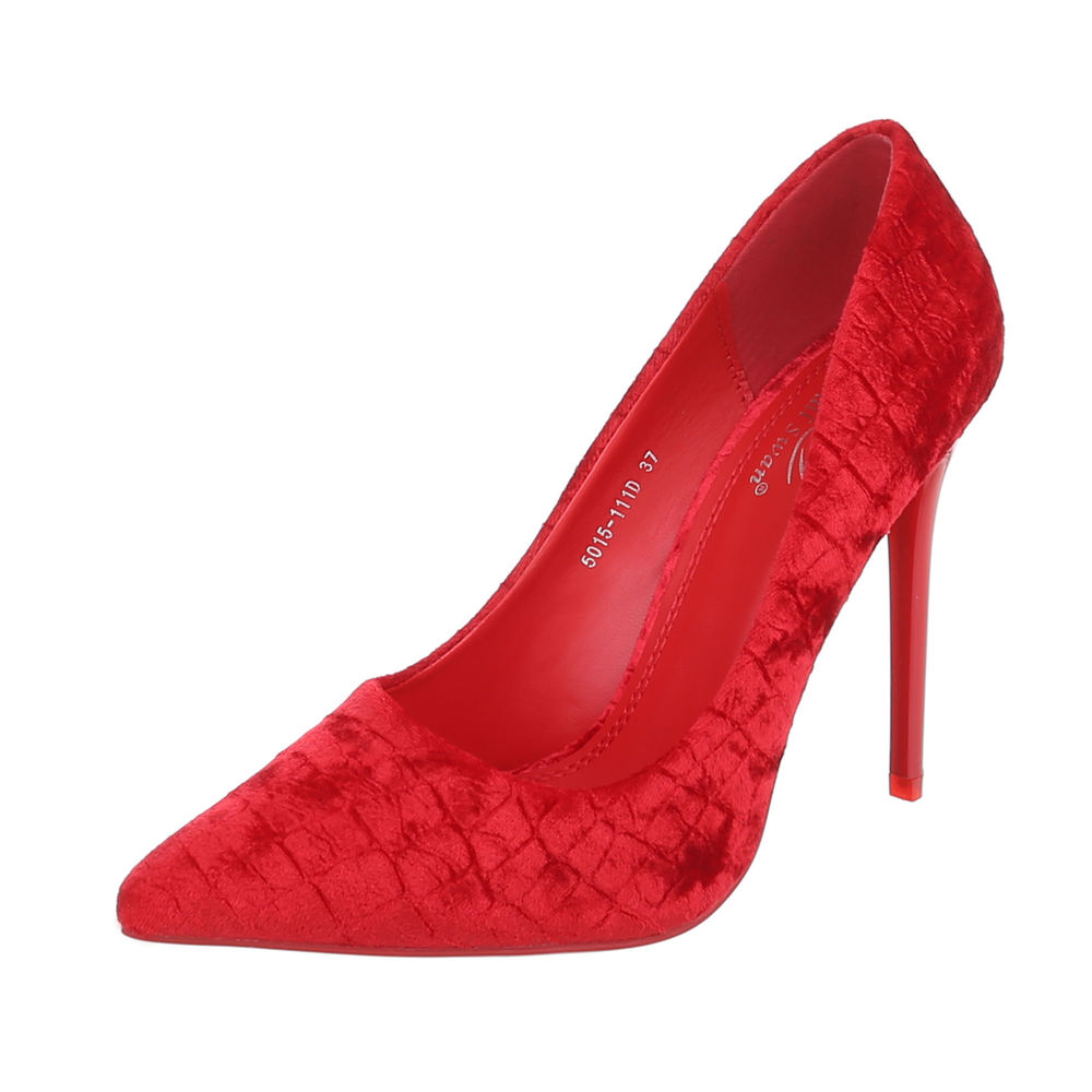 LD shoes Σουέτ γυναικείες γόβες - Κόκκινες 0666-Κοκκινο 2025